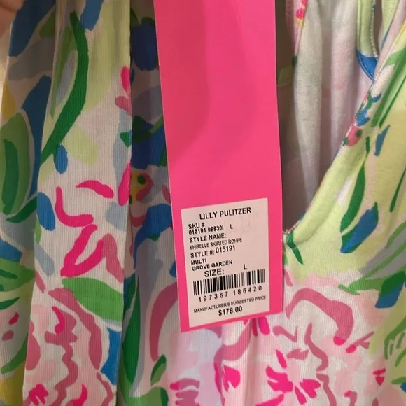 Lilly Pulitzer, romper, NWT, Grove Garden, size L, - Picture 6 of 8